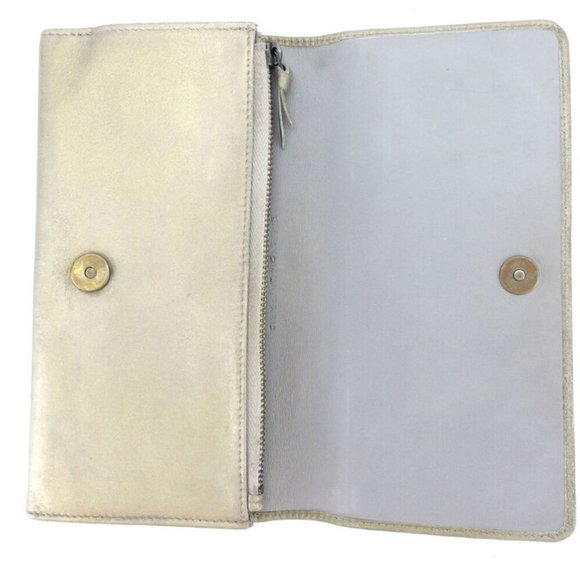 BALENCIAGA purse classic money gray gray leather Used Auth T10412 - Picture 5 of 7